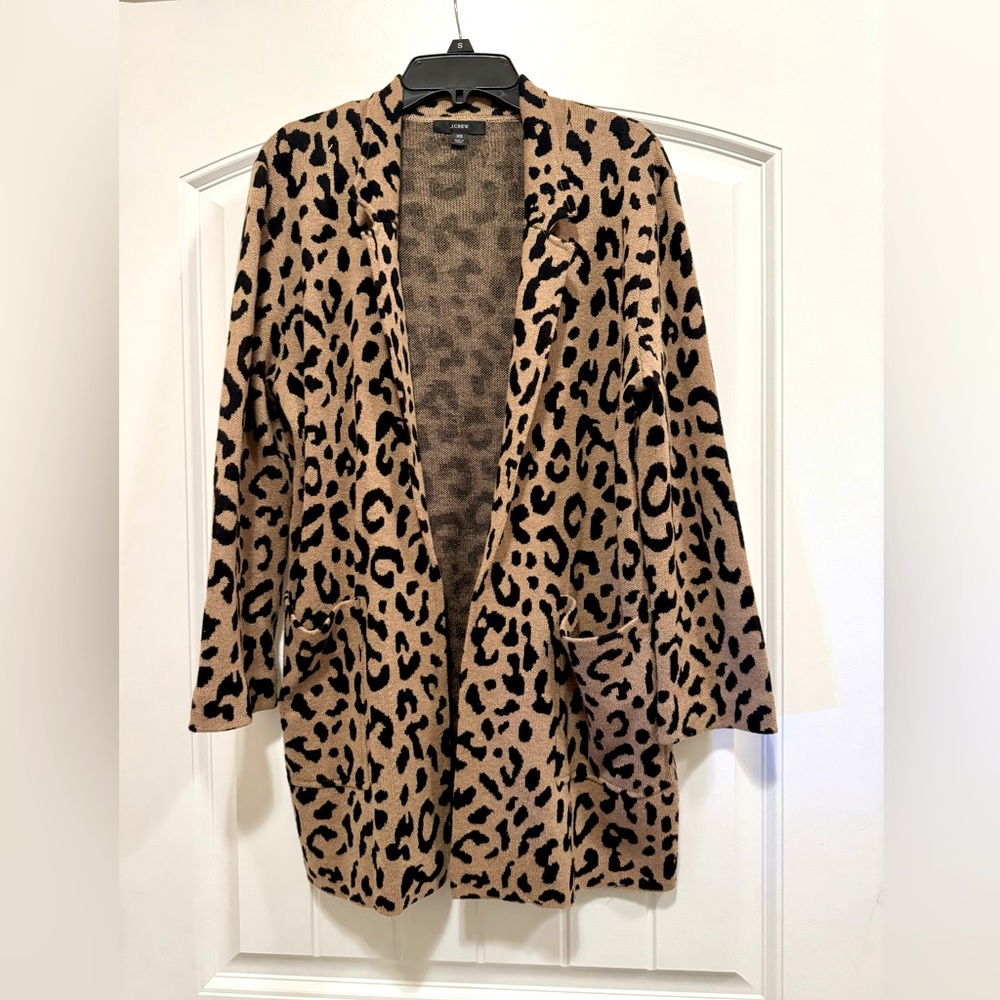 J.crew leopard Sophie sweater blazer xs